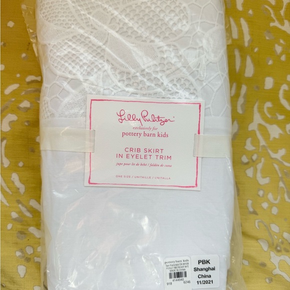 Pottery Barn Kids Other - Lilly Pulitzer x pottery barn kids Crib Skirt In Eyelet Trim